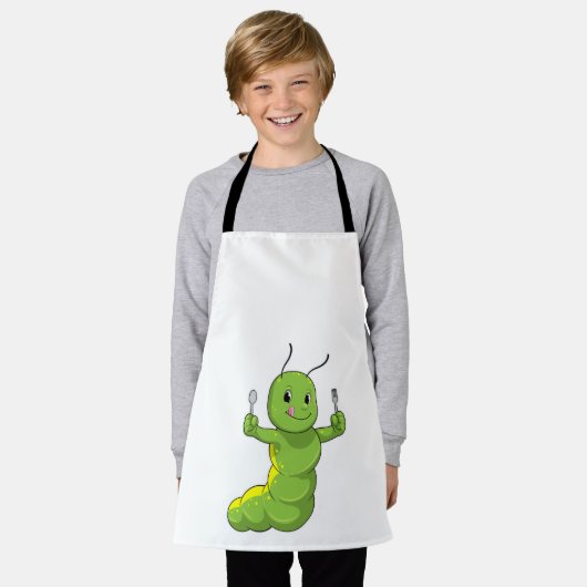 Deksel met spoon en vork schort (Gedragen)