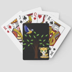 Deksel van de vogelafspeelkaart pokerkaarten