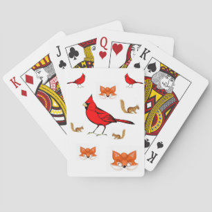 Deksel van de vogelafspeelkaart speelkaarten