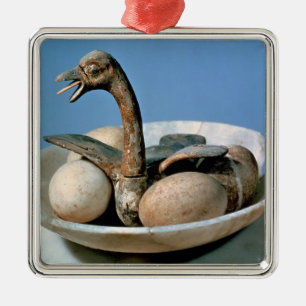 Deksel van een broodrooster met een vogel metalen ornament