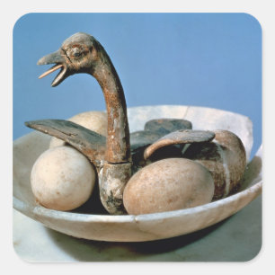 Deksel van een broodrooster met een vogel vierkante sticker