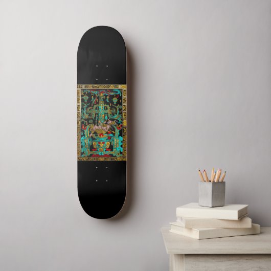 Deksel van Grote Graf van Pakal - Palenque Astrona Skateboard (Muurkunst)