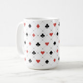 Deksel van kaartenpatroon koffiemok (Voorkant links)