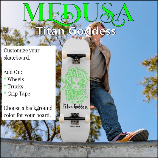 Deksel voor aangepaste skateboard van Medusa