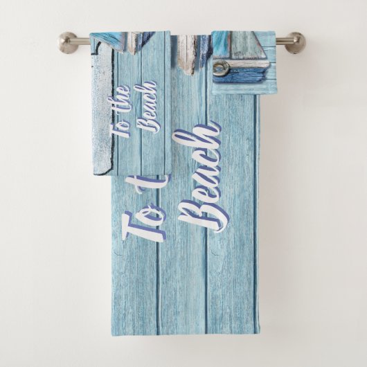 Dekset Driftwood Beach-ontwerp Bad Handdoek (Insitu)