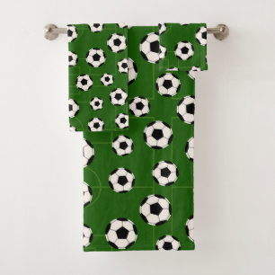 Dekset met handdoekjes met gelijkgesteld voetbal bad handdoek