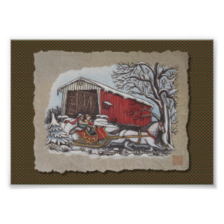 Dekte brug & Sleigh Foto Afdruk