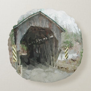 Dekte Wooden Bridge Rond Kussen