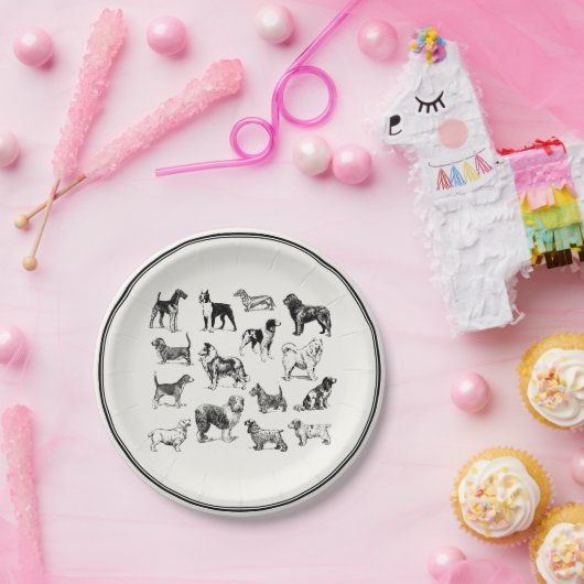  dekvloeren van het Klassieke Victoriaans Hondenli Papieren Bordje (Feest)