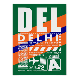 DEL Delhi Luchthaven Perfect Poster