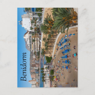 Del Malpas Beach, Benidorm, Costa Blanca, Spanje Briefkaart