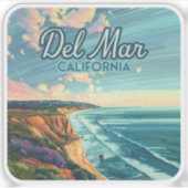 Del Mar California San Diego Beach Pacific Vintage Sticker (Voorkant)