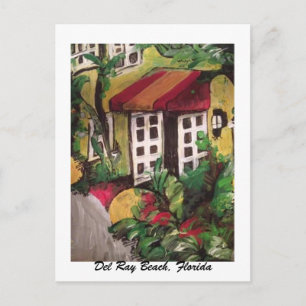 Del Ray Beach, Florida Hotel Schilderij Briefkaart