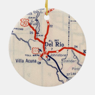 Del Rio 1948-kaart Keramisch Ornament
