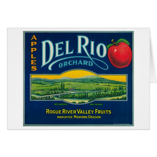 Del Rio Apple Crate LabelMedford, OF (Voorkant Horizontaal)