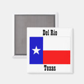Del Rio texas vlag magneten souvenirs (Voorkant / Achterkant)