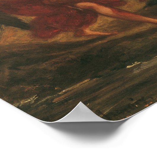 Delacroix - Jacob rustels met de engel Poster (Hoek)