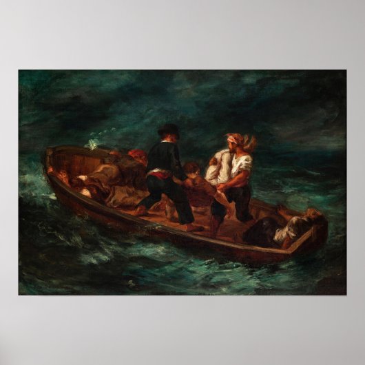 Delacroix - na de sinking 1840 poster (Voorkant)
