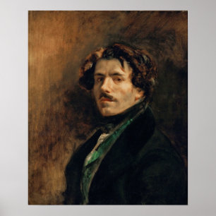 Delacroix - portret van de kunstenaar 1837 poster
