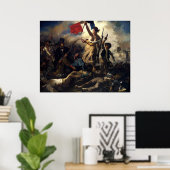 Delacroix's La Liberté Guidant le Peuple Poster (Thuiskantoor)