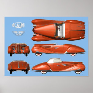 Delahaye 165 Figoni et Falaschi Poster