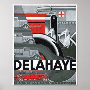 Delahaye Automobile and  Art Poster