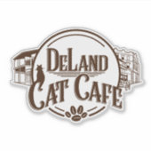 DeLand Cat Cafe LOGO grand autocollant (Devant)