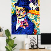 Delaunay - Man met een Tulp, mooie kunst, Poster (Thuiskantoor)