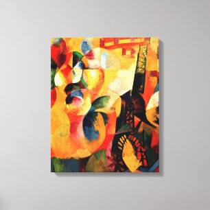 Delaunay - Zon, Toren, Vliegtuig Canvas Afdruk