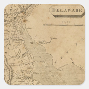 Delaware 3 vierkante sticker