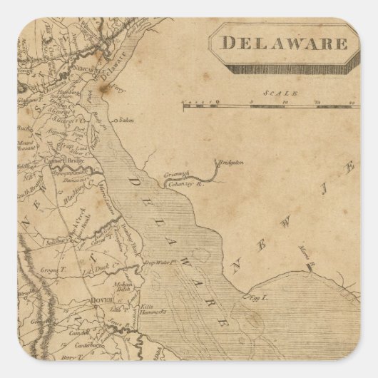 Delaware 3 vierkante sticker (Voorkant)