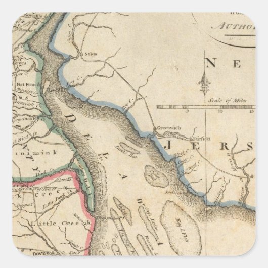 Delaware 5 vierkante sticker (Voorkant)