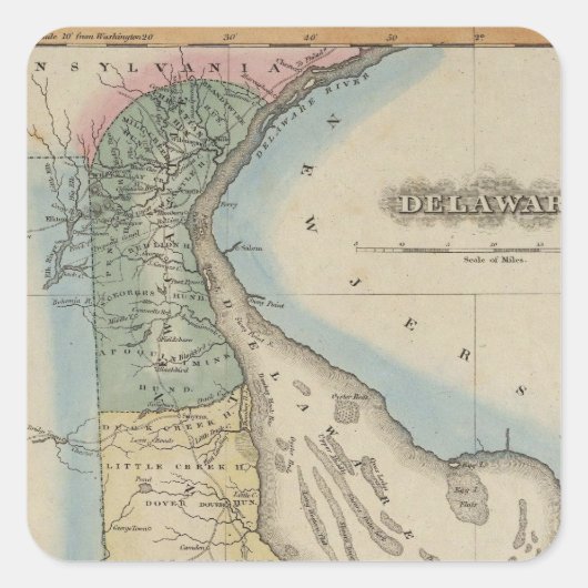 Delaware 6 vierkante sticker (Voorkant)