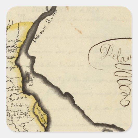 Delaware 7 vierkante sticker (Voorkant)