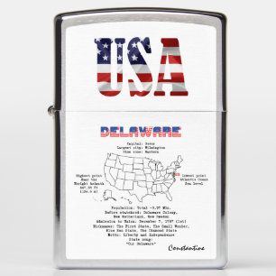 Delaware Amerikaanse staat op een kaart en nuttige