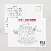 Delaware Amerikaanse staat op een kaart en nuttige (Voorkant / Achterkant)