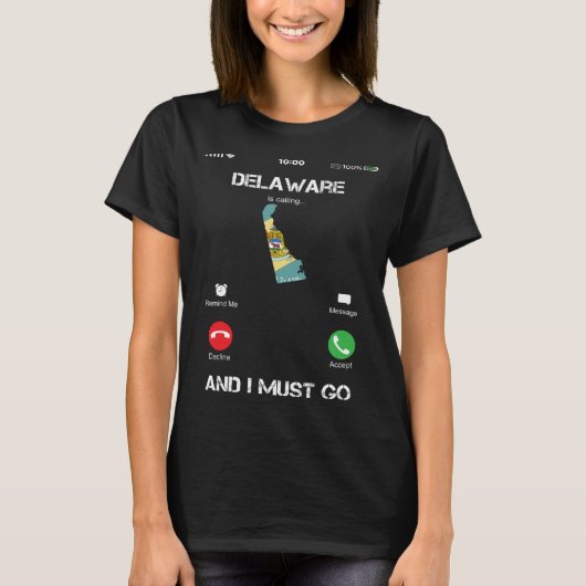 Delaware are calling and I must go tea T-shirt (Voorkant)