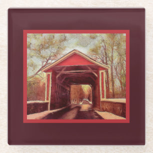 Delaware Ashland Covered Bridge Glass Onderzetter
