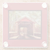 Delaware Ashland Covered Bridge Glazen Onderzetter (Achterkant)