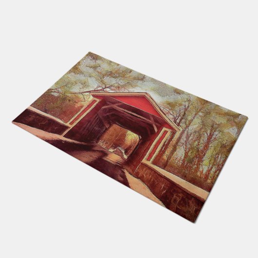 Delaware Ashland Covered Bridge Welcome Mat (Schuin)