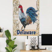 Delaware, Blauwe hennen, Tekst bewerken Poster (Thuiskantoor)
