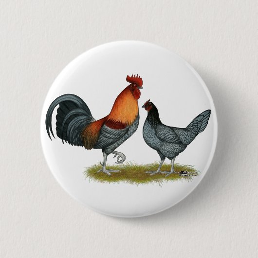 Delaware Blue Hen Ronde Button 5,7 Cm (Voorkant)