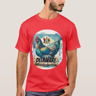 Delaware Bold en sierlijke Blue Hen State Animal W T-shirt