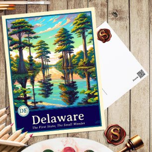 Delaware   Carte postale de style anime à ombrage 
