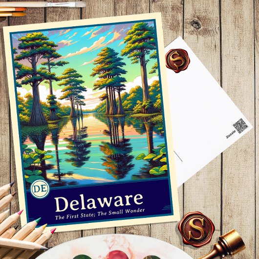 Delaware | Carte postale de style anime à ombrage