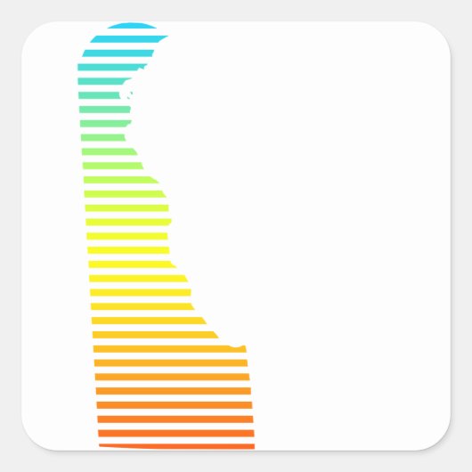 delaware chill fade vierkante sticker (Voorkant)