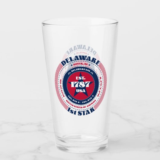 Delaware Circular Typography Design Glas (Voorkant)
