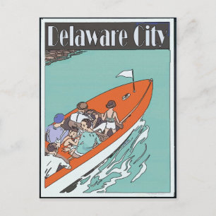Delaware City, Boat Ride,  stijl Briefkaart