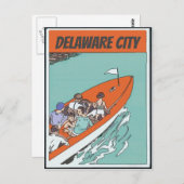 Delaware City, Promenade en bateau, Carte postale  (Devant / Derrière)