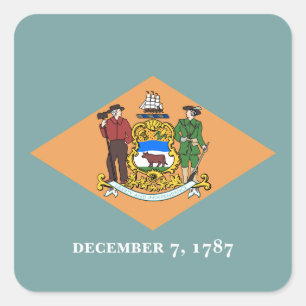Delaware De Diamant US Staatsvlag Vierkante Sticker